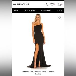 Jasmine One Shoulder Gown in Black
Nookie